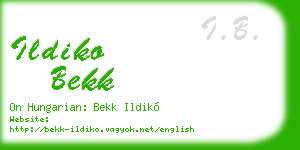 ildiko bekk business card