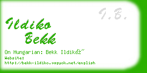 ildiko bekk business card